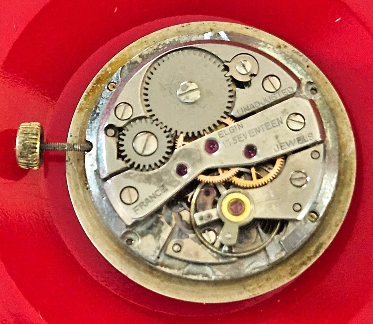 ELGIN GALAXIE 17J FRANCE WATCH MOVEMENT (BALANCE RUNS WITH ROTATION) LOT.225