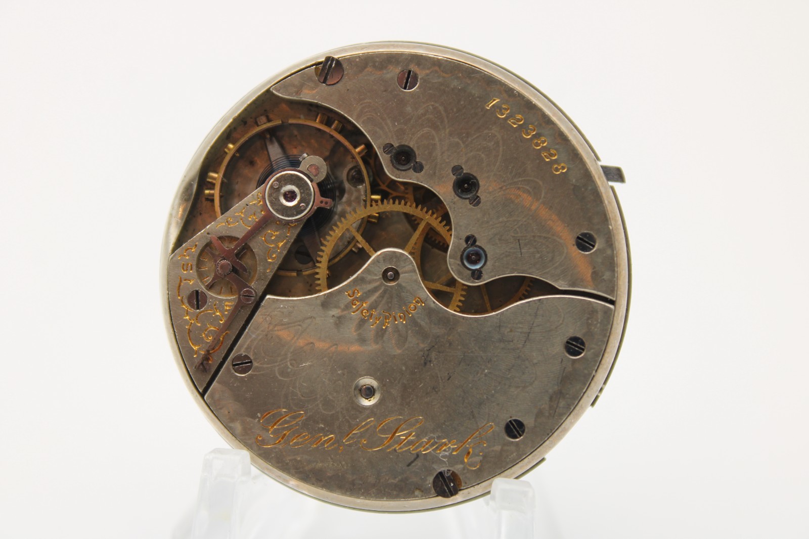 HAMPDEN GENERAL STARK 12s 15j POCKET WATCH MOVEMENT 1323828 (TE3)
