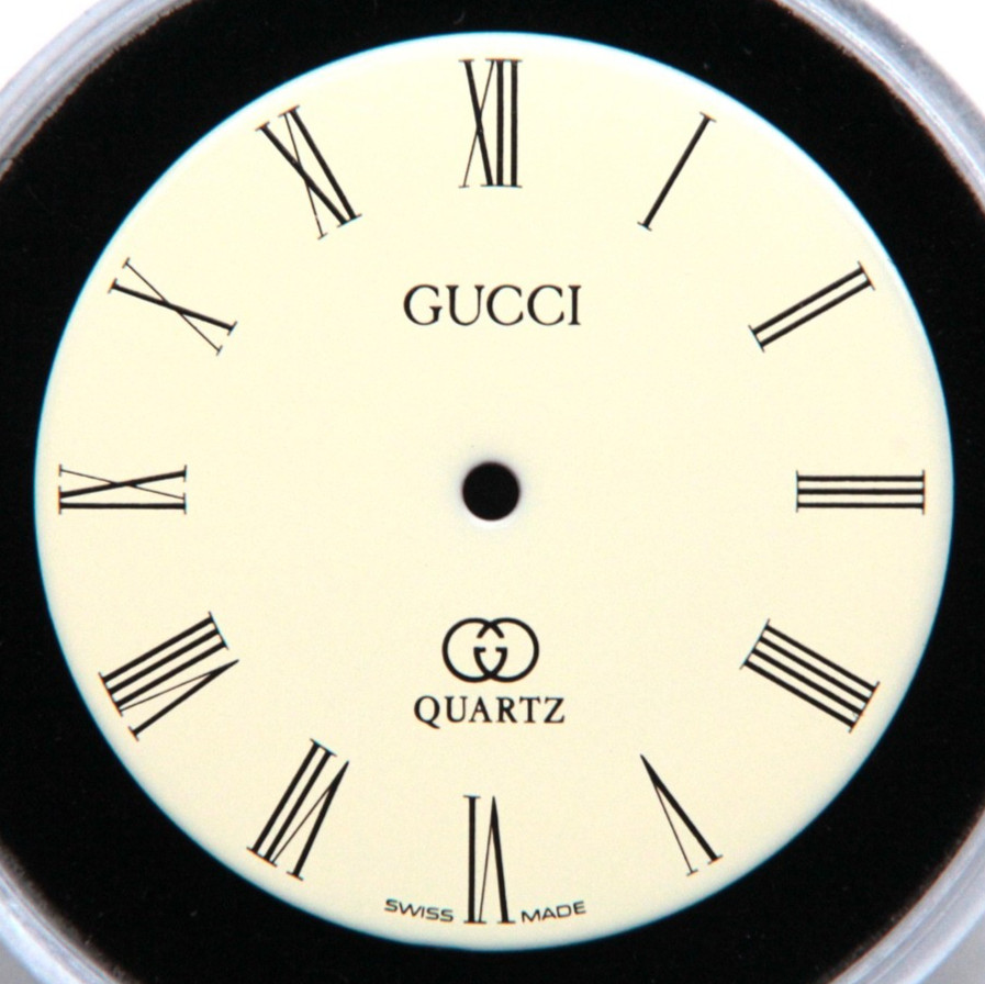 VINTAGE GENUINE GUCCI QUARTZ Watch Dial Ivory 26mm Diameter Roman Numerals