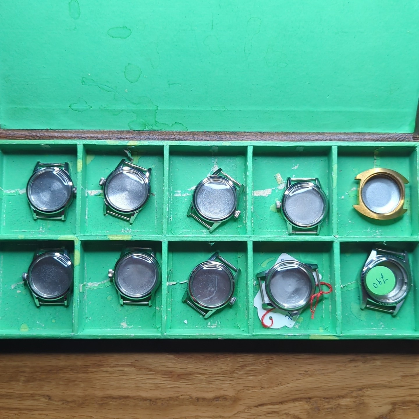 10 x 1960s NOS Swiss Made Mens Watch Cases, Mixed inc Waterproof