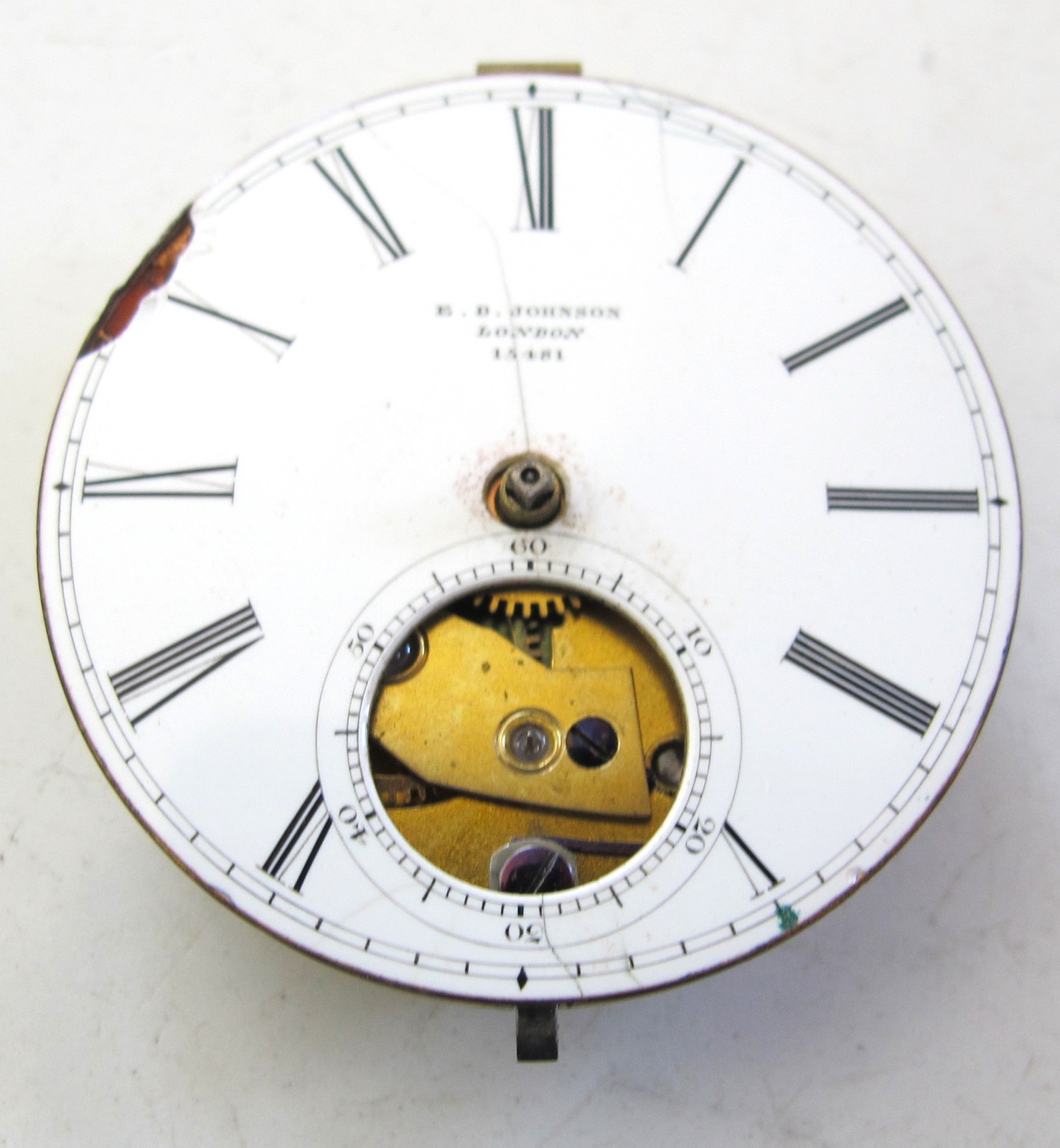 LEVER FUSEE -E.D. Johnson – London 1877 PocketWatch Movement – Winder Attachment