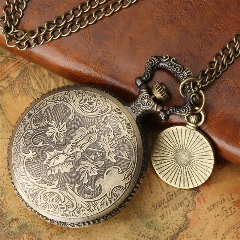 Colorful Quartz Pocket Watch Roman Numeral Pendant Necklace For Women