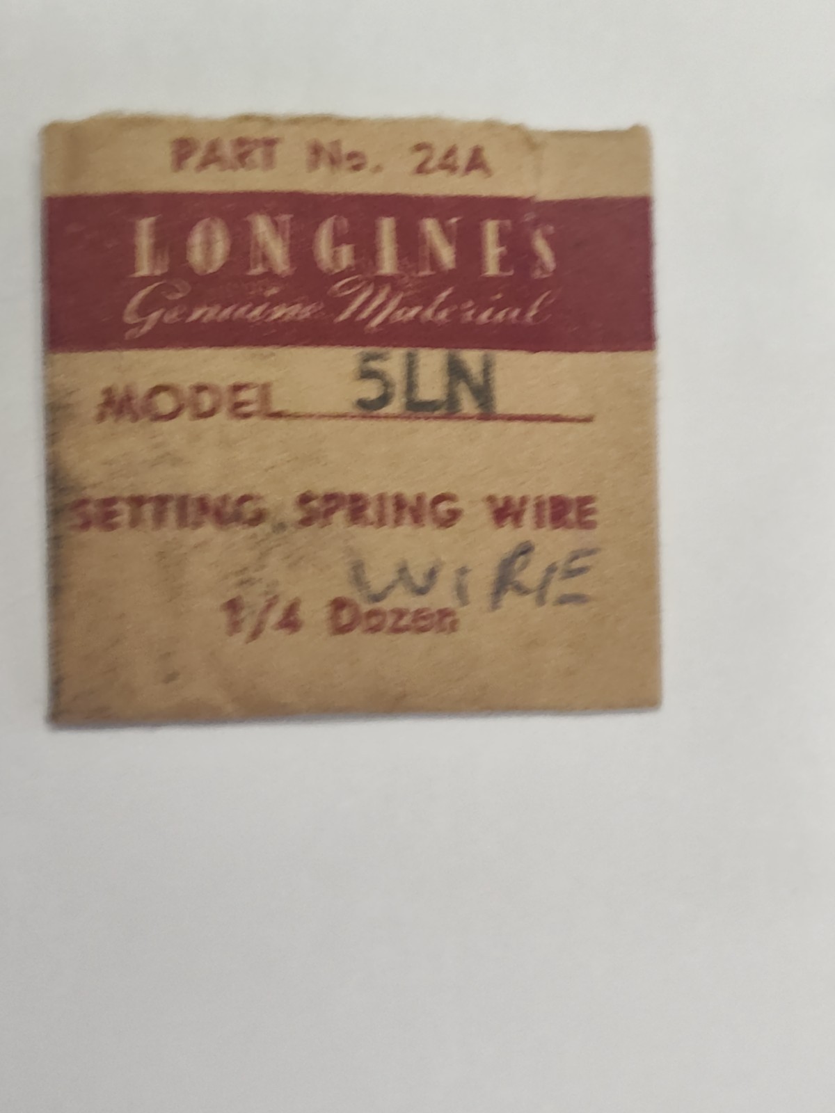 Longines 5LN Setting Spring Wire . New Old Stock Part