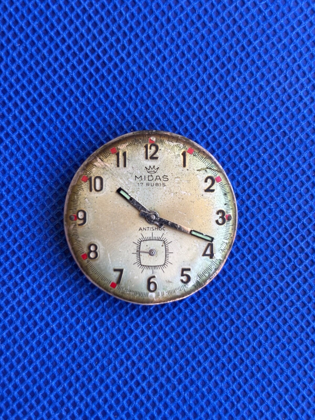 MIDAS FE 233-60 17 Jewels Manual Winding Movement for parts or restore