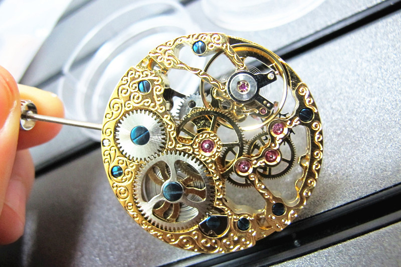 Rose Golden Hollow 17 Jewels 6497 Hand Winding Watch Wristwatch Movement