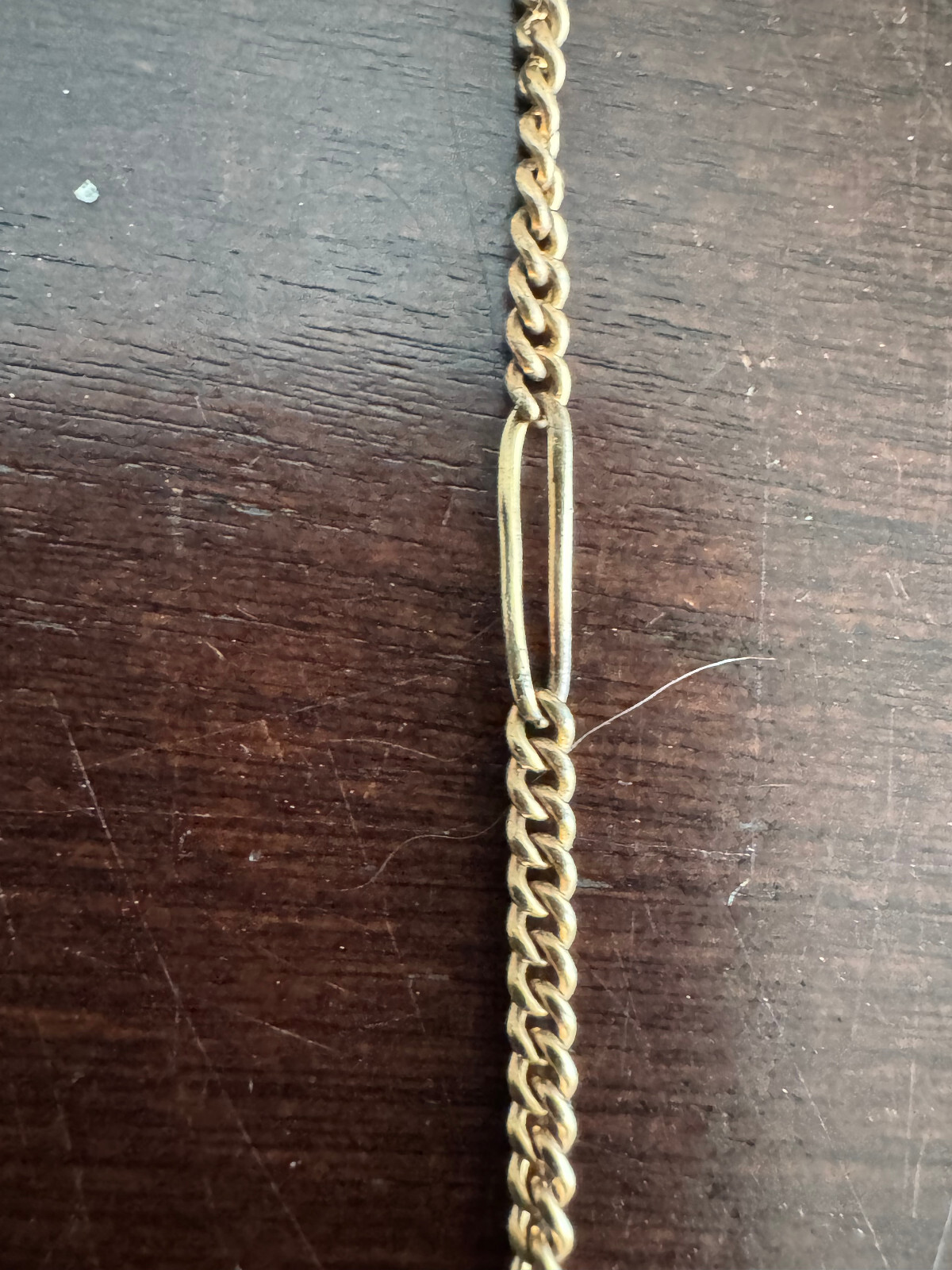 VINTAGE 13.5 INCH K.W. CO. POCKET WATCH CHAIN, 1/20TH 12K GOLD FILLED