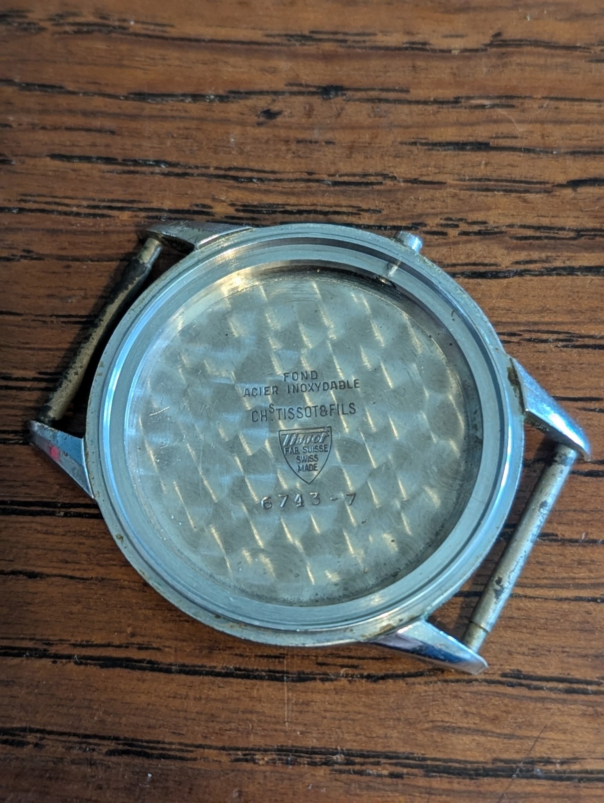 1960s Tissot SeaStar Watch Case, 6743-7, Used Condition, Watchmaker Part #S359