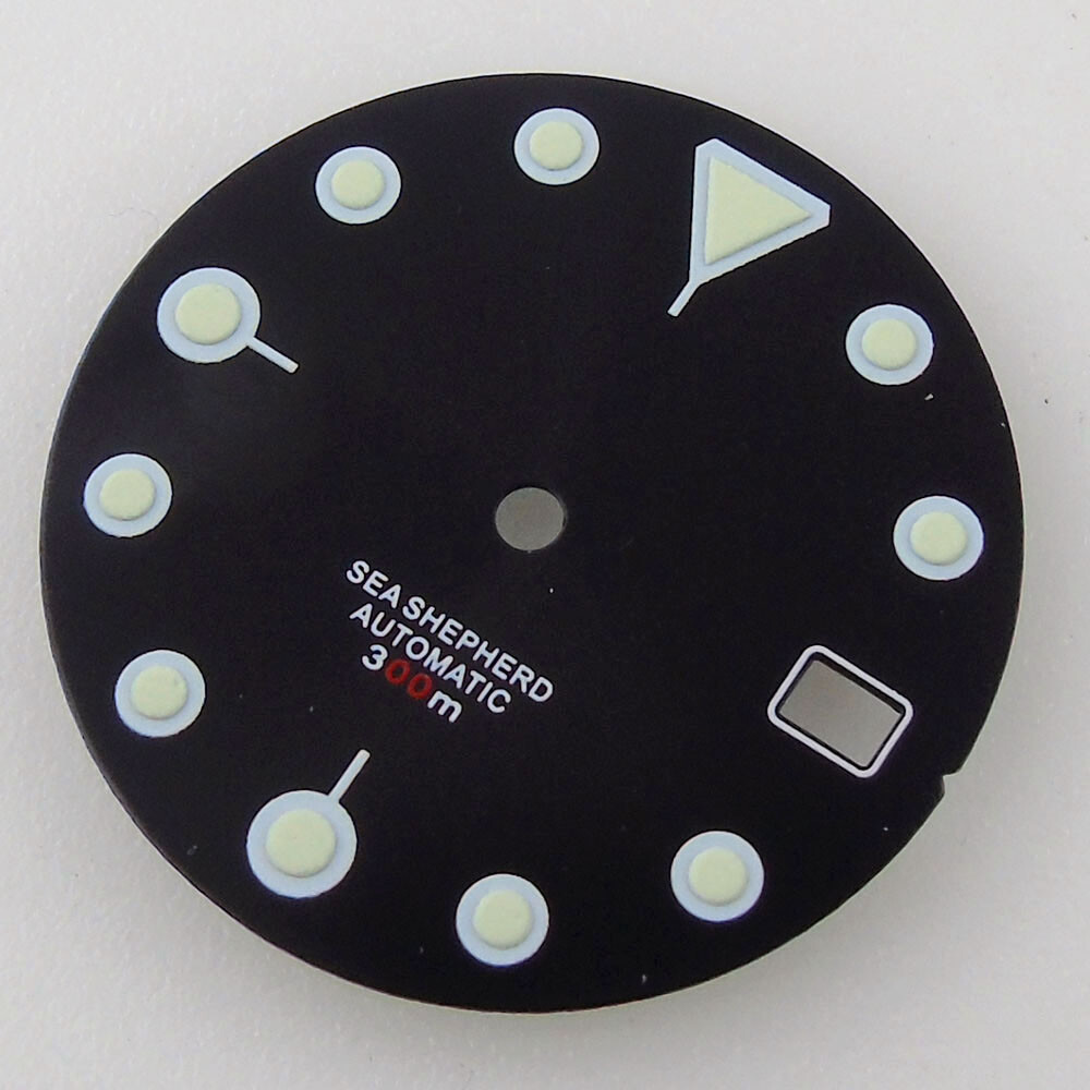 Super luminous 29mm black blue green dial fit Japan NH35 NH36 movement MOD watch