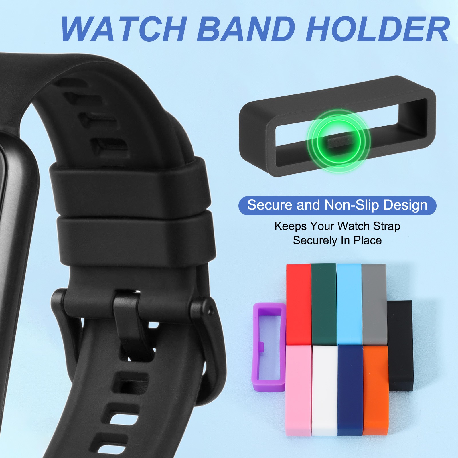 8 x Watch Band Holder Loop 26mm Universal Watch Replacement Band Black