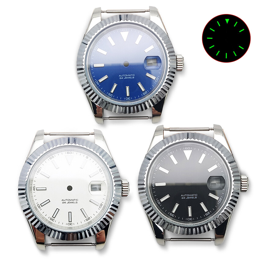 41mm Steel Case Strap Watch Dial Watch Hands Accessories For NH35/NH36 Movement