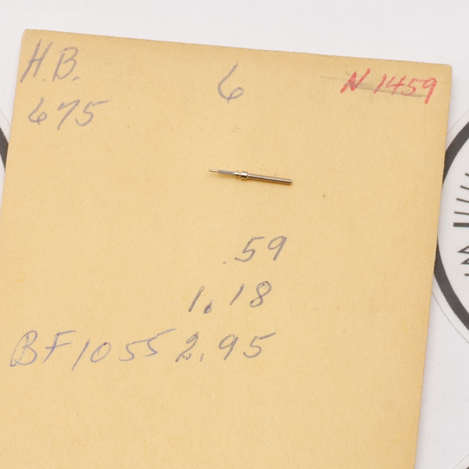 HB 675 Watch Winding Stem Part #401 New Old Stock Watchmakers (C7D22)