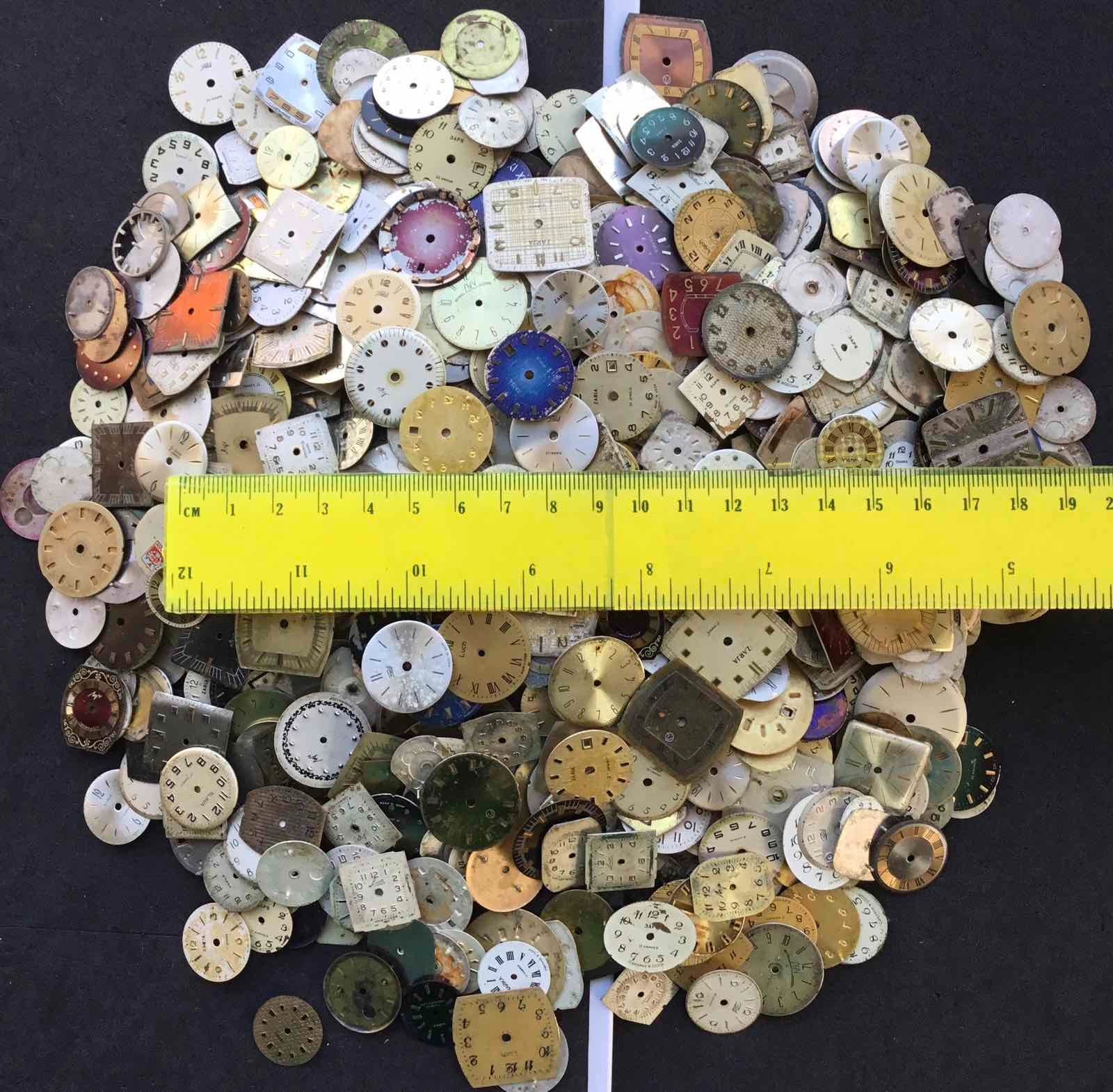 Lot 1000 pieces of used vintage ladies watch dials faces Steampunk Art DIY GOOD