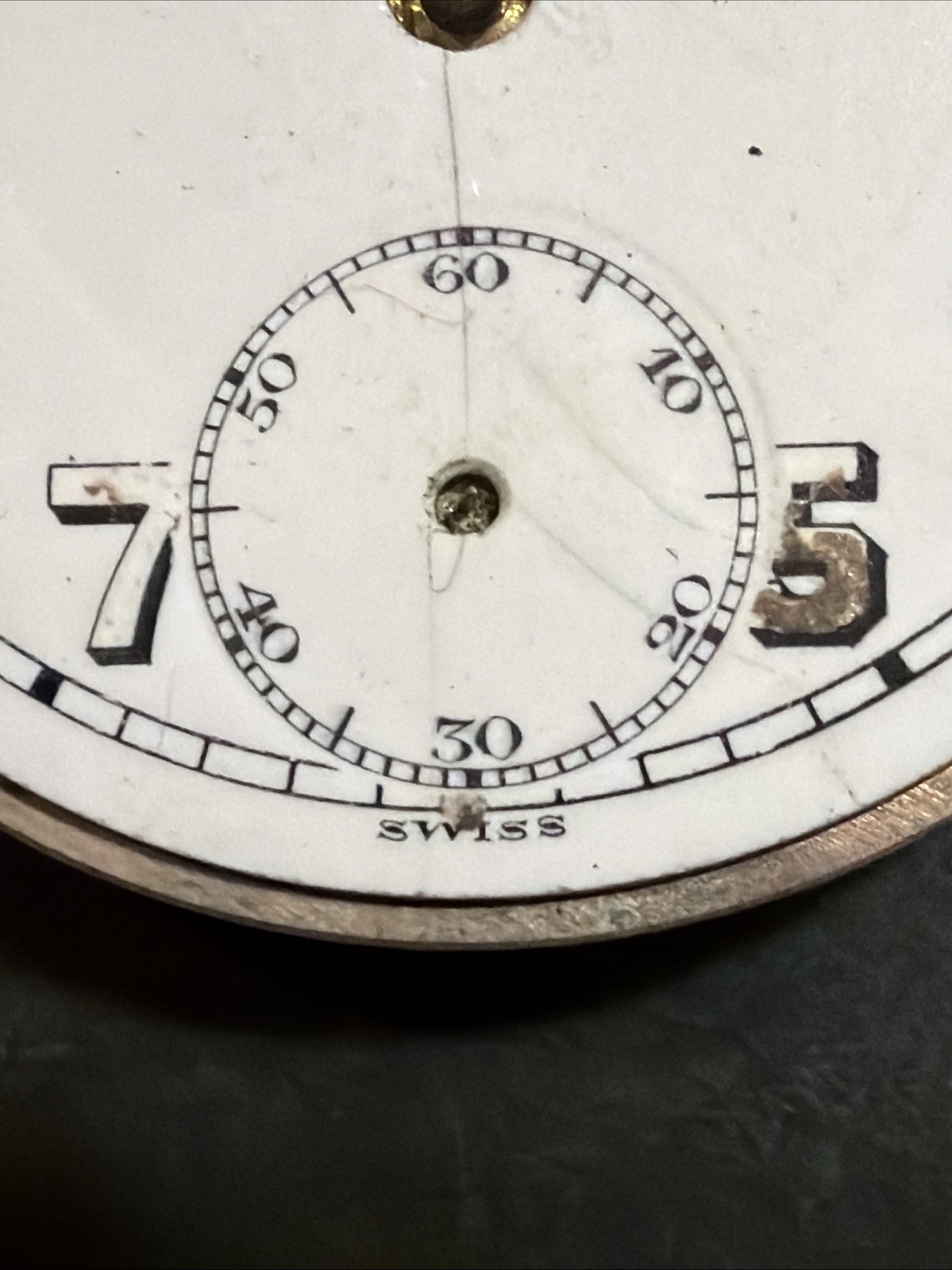 AM43 VTG Barclay Daynite 7j Pocket Watch Movement 42mm – Parts/Repair As Is**