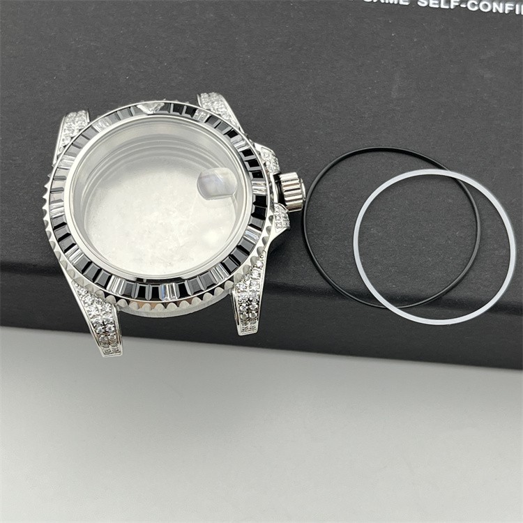 NH35 case 40.5mm rainbow ring diamond case for NH35/36 movement watch accessorie
