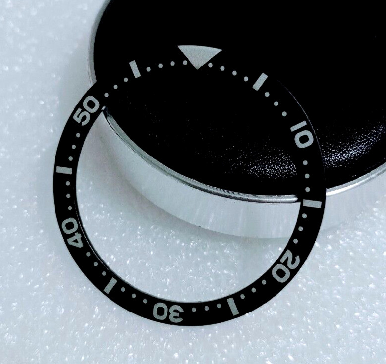 ⚫ BLACK ALUMINIUM BEZEL INSERT FOR SEIKO SKX007 WITHOUT LUME PIP