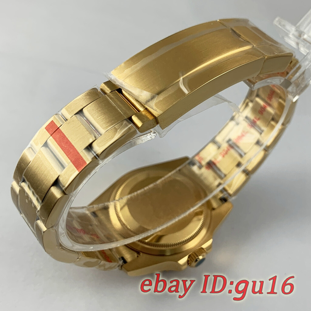 36mm Gold Watch case Ceramic bezel Fit NH35 NH36 Miyota 8215 ETA2836 2824 PT5000