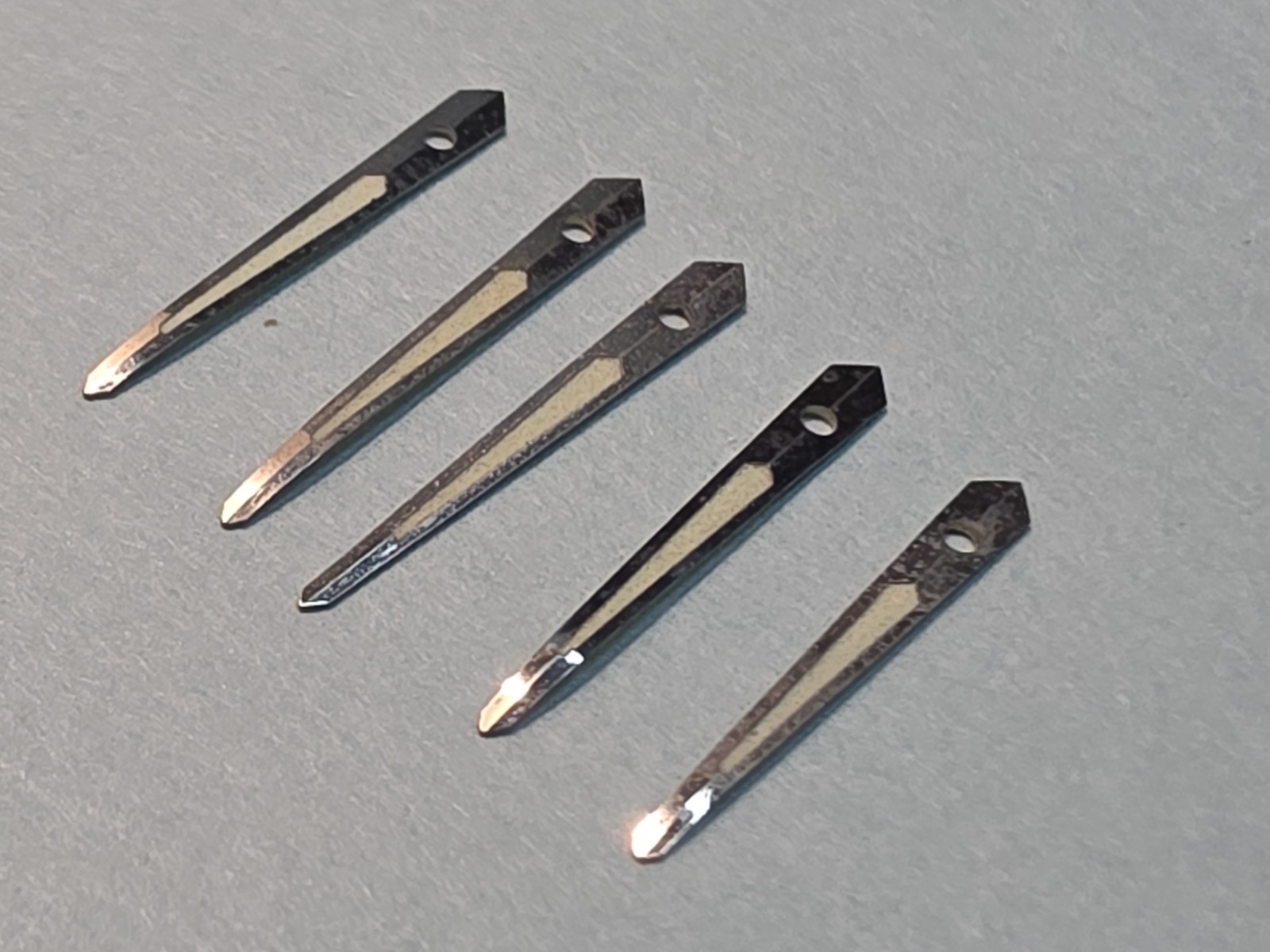 Lot 5 Of Genuine Accutron 214-218 Silver Tritium Spear Astronaut Minute Hands