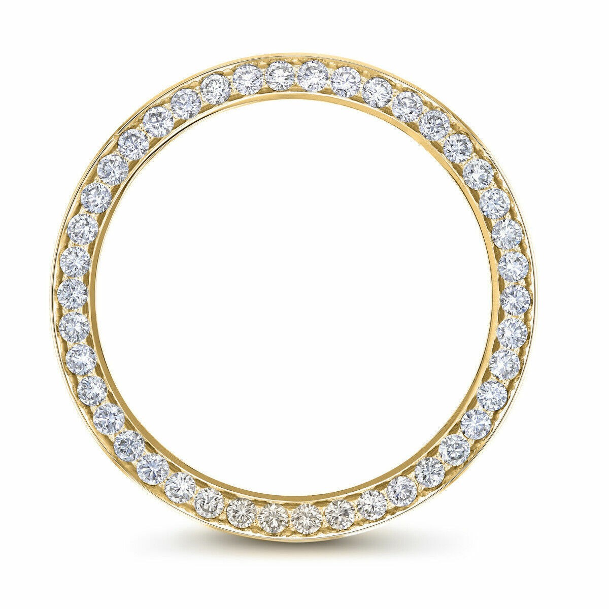 3CT PAVE BEAD SET NATURAL DIAMOND BEZEL 18KY FOR ROLEX DATEJUST 2 41MM 116303