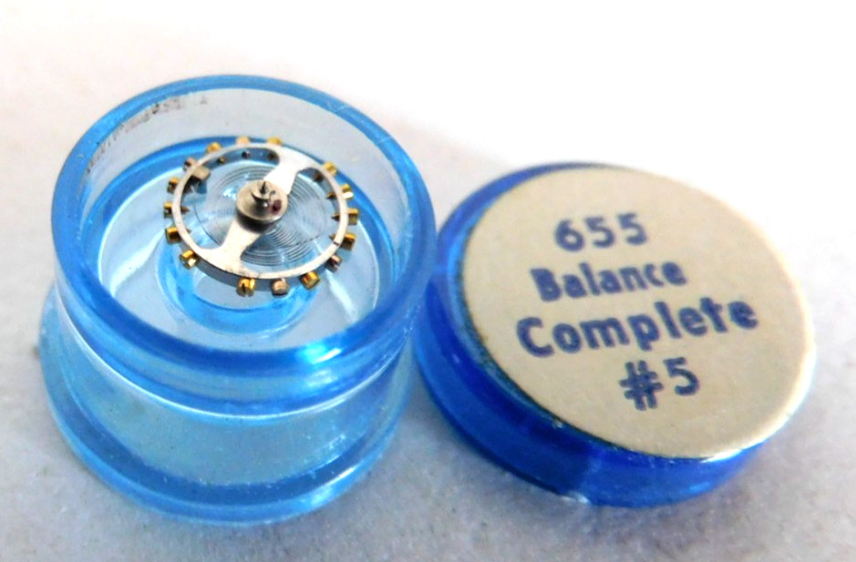 ELGIN 655 PART #5 COMPLETE BALANCE WHEEL. NEW OLD STOCK