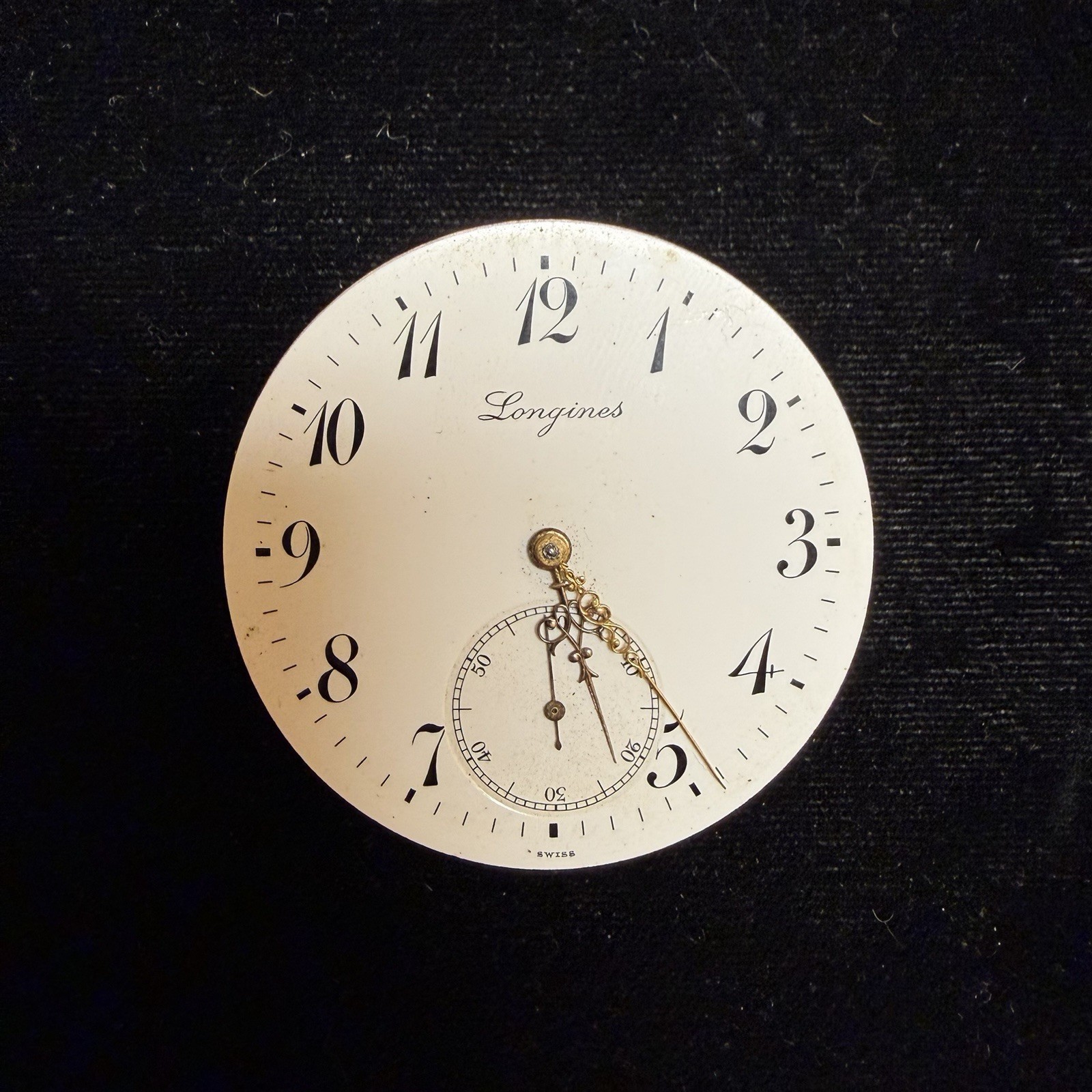 Vintage Longines 17J Pocket Watch Movement & Dial Filigree Parts Or Repair