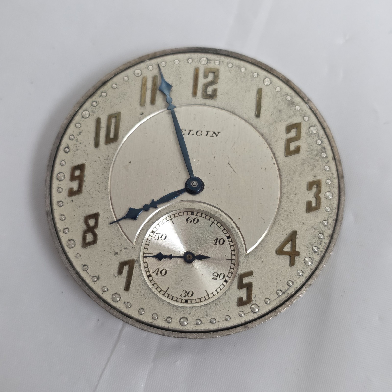 Elgin Pocket Watch Movement 12 Size – Grade 345 – 17 Jewels- 1928 Good Balance