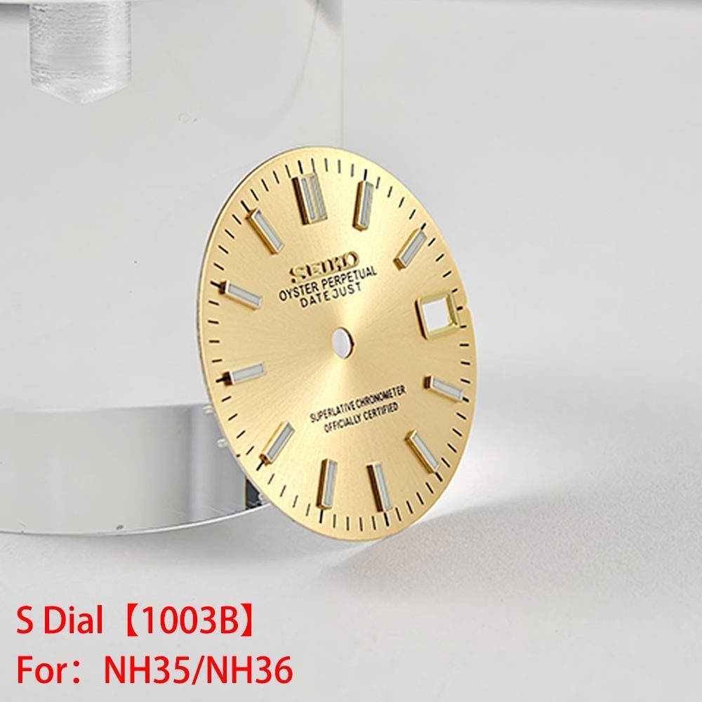 28.5mm Sun pattern Watch Dial Green Luminous For NH35 NH36 Movement Accessories