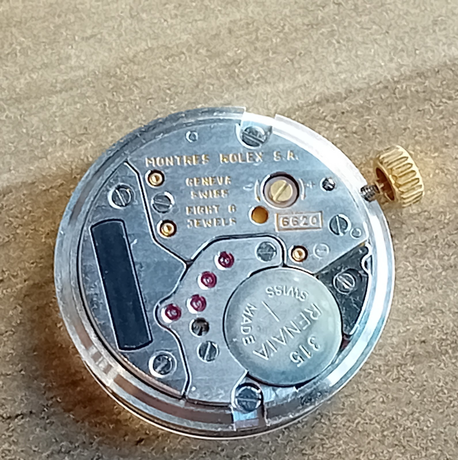 MOVEMENT ROLEX CELLINI QUARTZ CAL 6620 LADY 22MM FOR PARTS