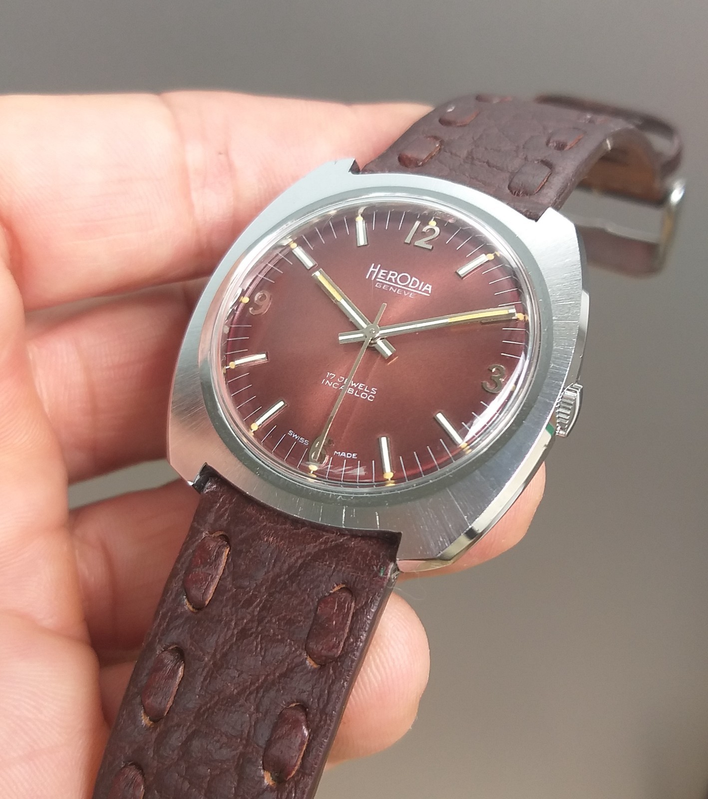 Peseux 7050 FHF 251 Project Watch 37mm Swiss Case and Dial Vintage 1970’s NOS