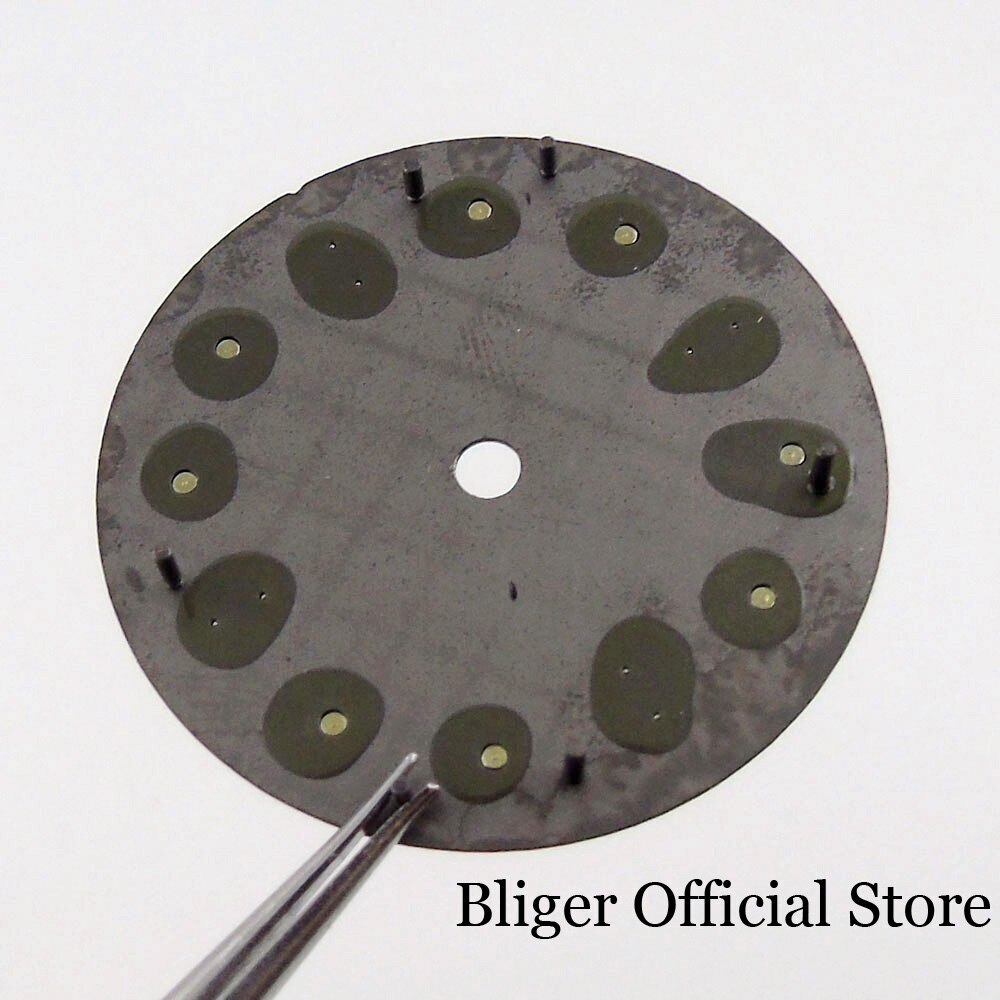 BLIGER 29mm Black Gray Watch Dial Snowflake Hand Fit NH35 NH36 NH38 Without Date