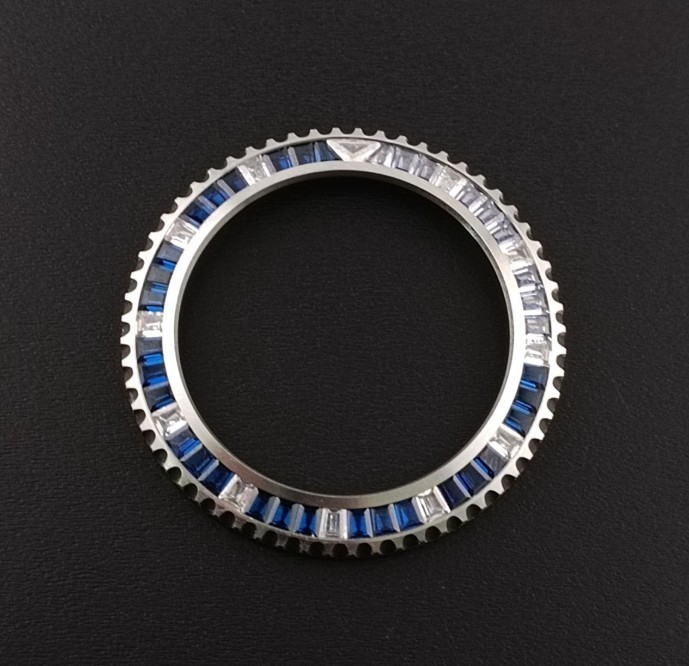 LUXURY CUBIC ZIRCONIA Bezel Insert for Rolex Submariner 114060 116610LN/LV Ceram