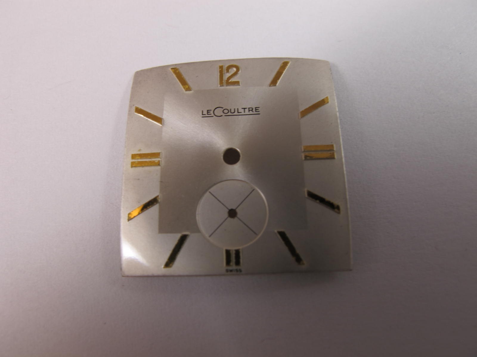LECOULTRE VINTAGE OLD STOCK CALIBER 480 SQUARE SILVER WATCH DIAL