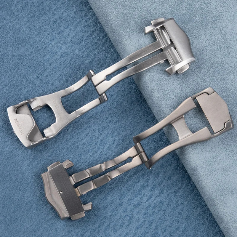 18mm Stainless Steel / Titanium Buckle Clasp For Omega Rubber Watch Strap