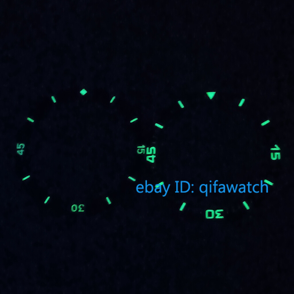 38mm flat bezel green blue black ceramics luminous bezel Insert Fit Watch
