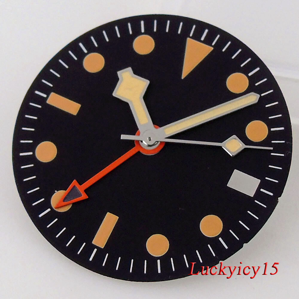 Tandorio 29MM Luminous White Watch Dial Date Fit NH34 NH34A Automatic Mens watch