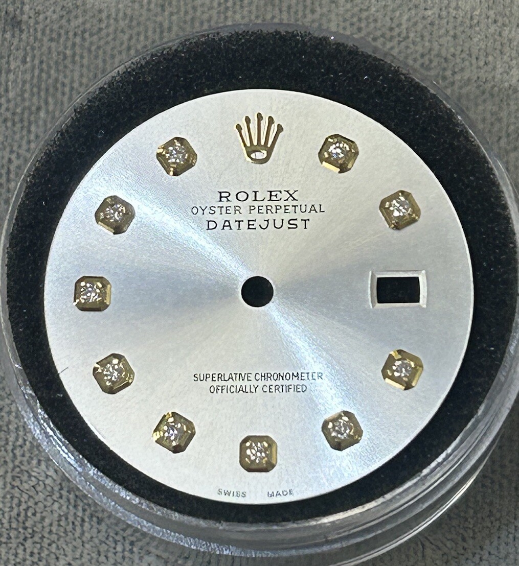 Rolex Mens Datejust Custom Silver Diamond Dial 36mm For 16013 16233 116233