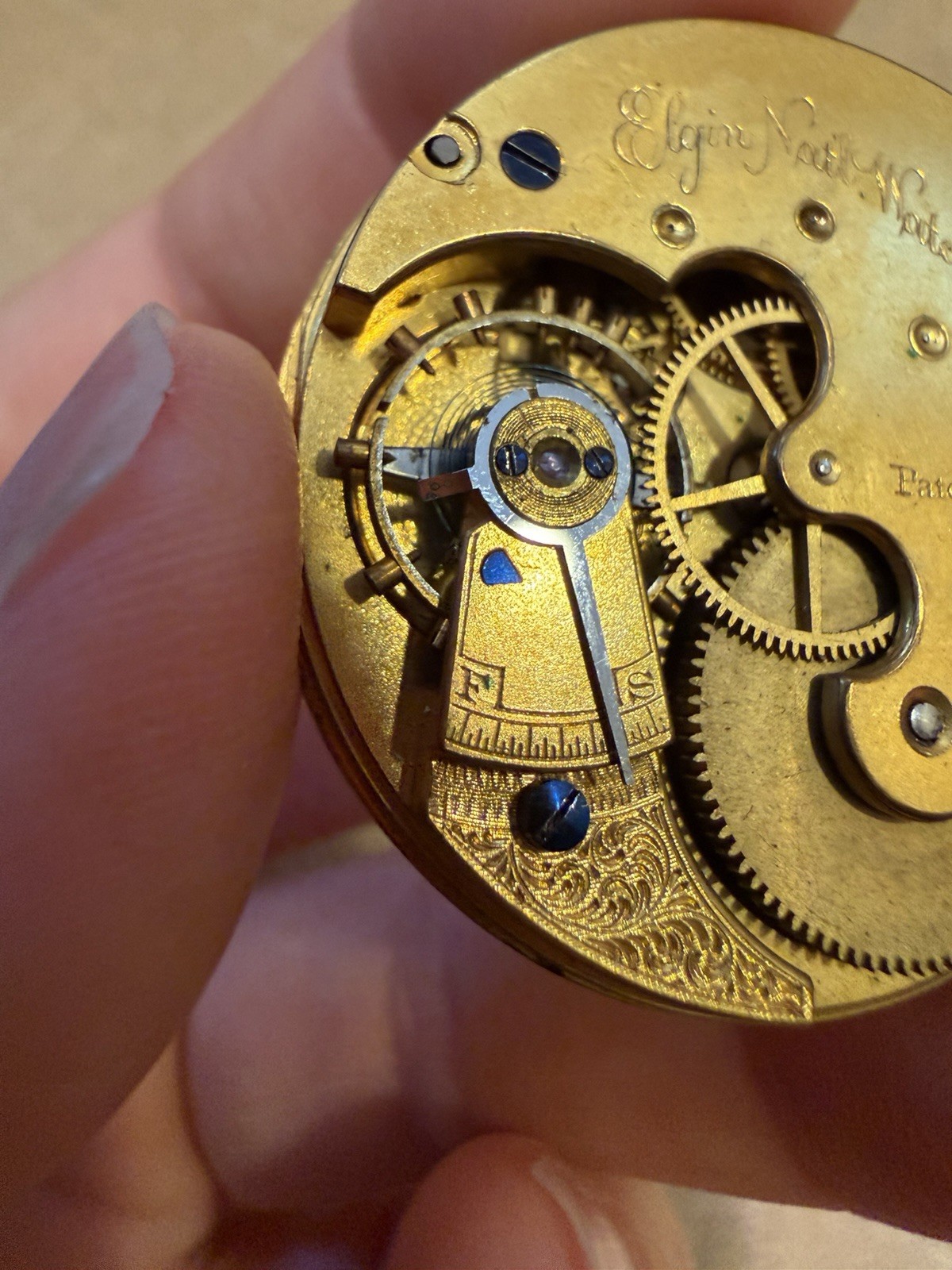 Antique Elgin National Watch Company Pocket Watch Movement NON WORKING