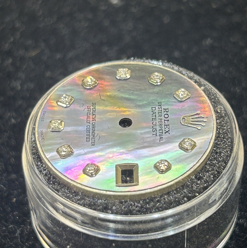 Rolex Ladies MidSize Datejust Custom Dark MOP Diamond Dial 68274 68240 178274
