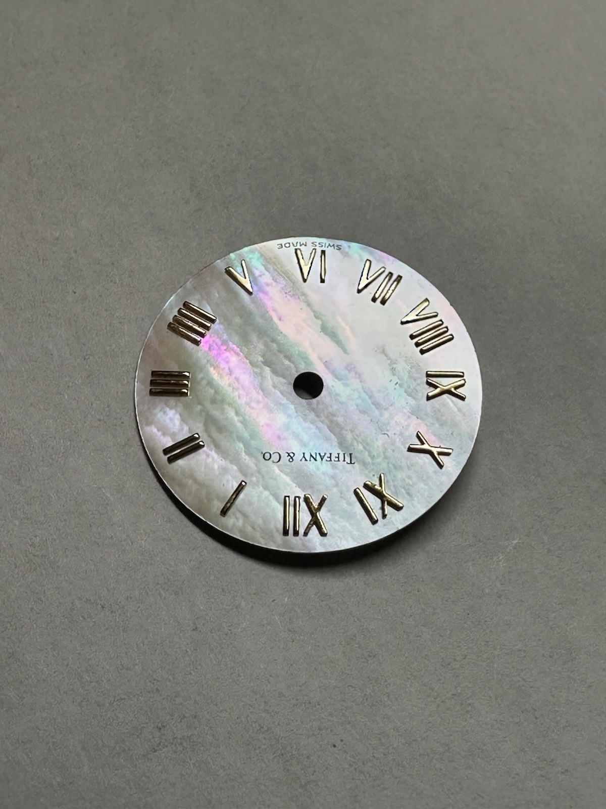 Tiffany & Co 17mm Mother Of Pearl Watch Dial w/ Gold Roman Numerals