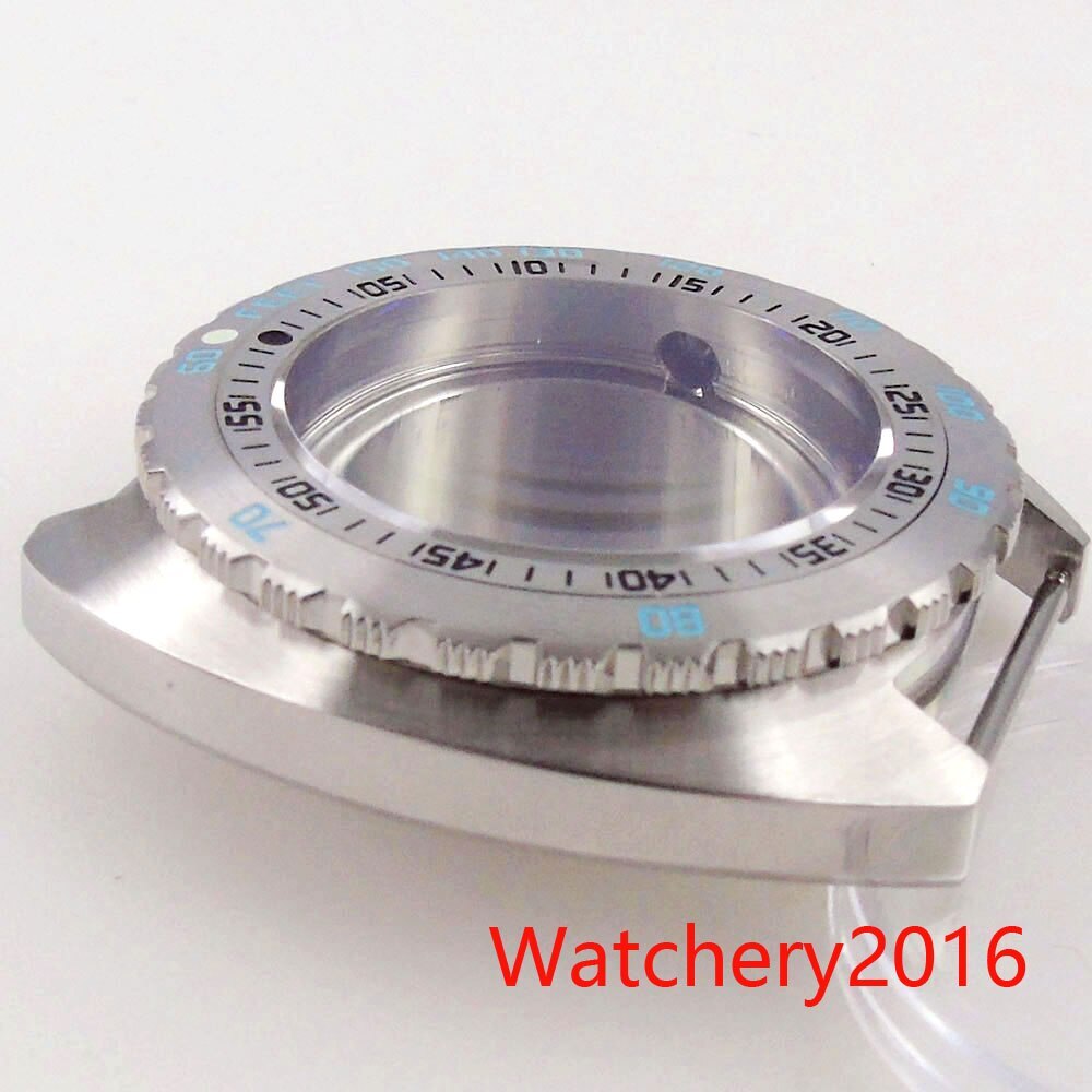 New 45mm 20ATM 316L Stainless Steel Black Silver Watch Case For Japan NH35A NH36