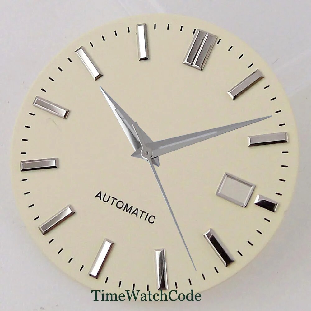 Watch Dial Face Accessories 33.5mm Fit NH35A NH36A Date Window Beige Dials