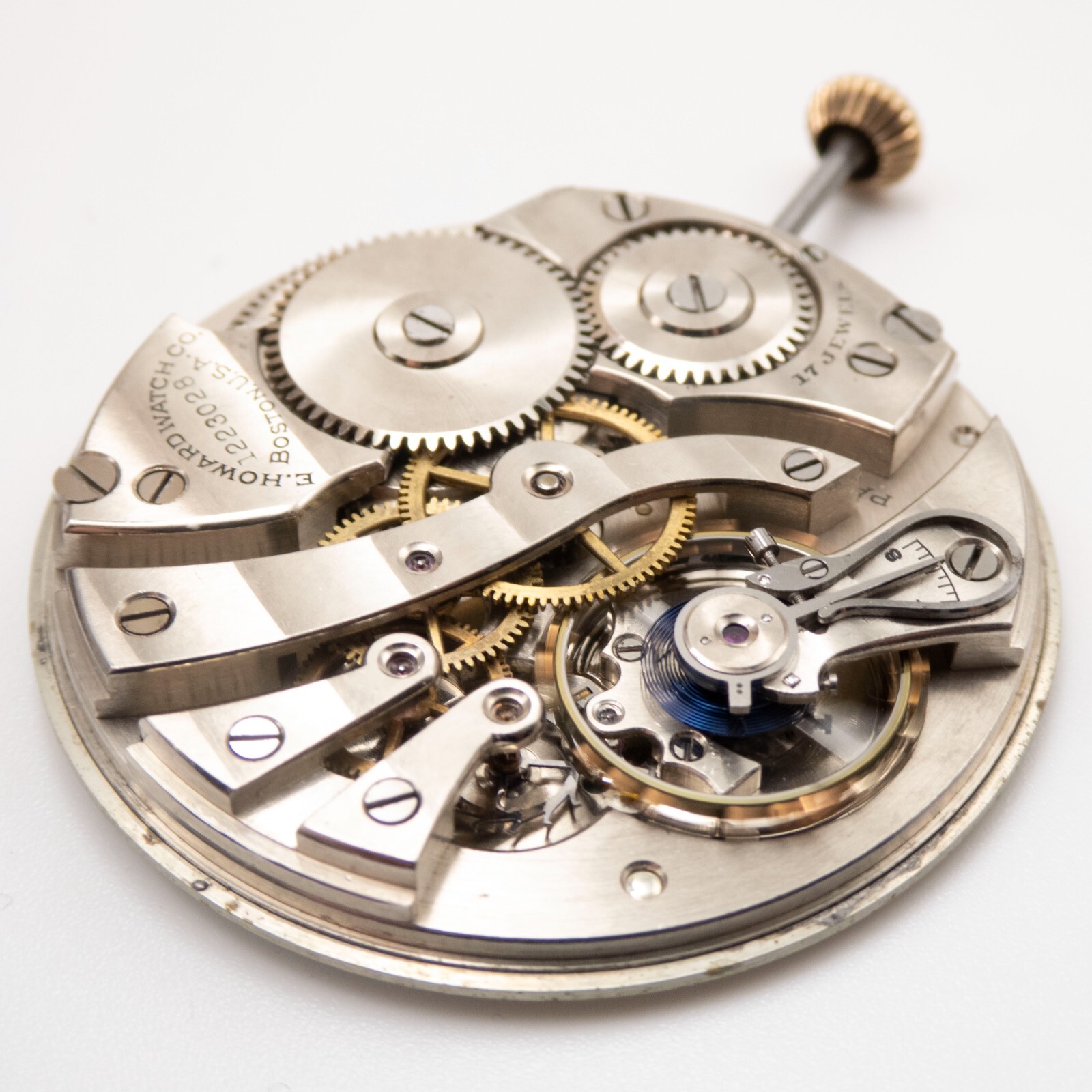 E. Howard Series 7 12-Size 17-Jewel Antique Pocket Watch Movement, Runs