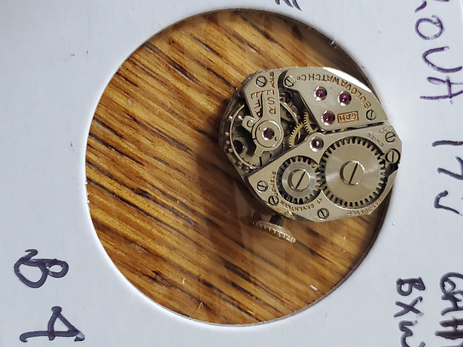 LADIES BULOVA 17J 6AM BXW WRIST WATCH MOVEMENT #459