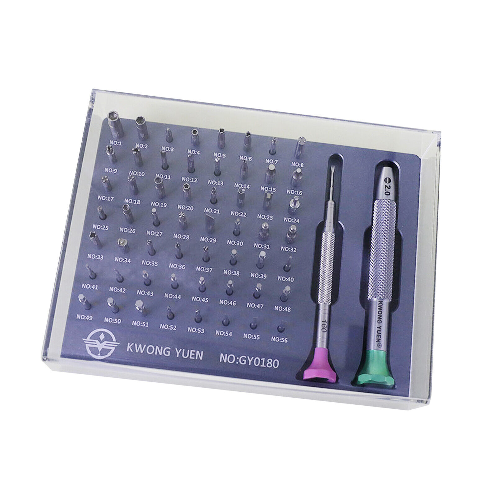 New Watchmakers Assortment Of 56 Tips Stainless Steel Watch Screwdriver Set.