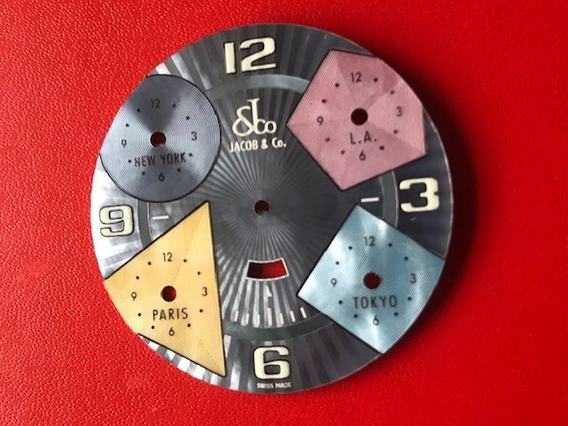 Jacob & Co 5 Time Zone 40mm Watch Dial Sunburst Grey fits 47mm watch NOS