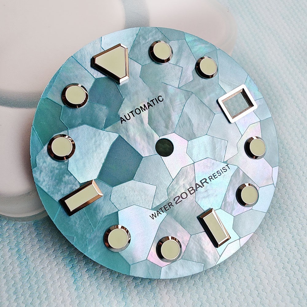 High Quality MOP Natural Black Mother Of Pearl Watch Dial 28.5mm for NH35 36 4R