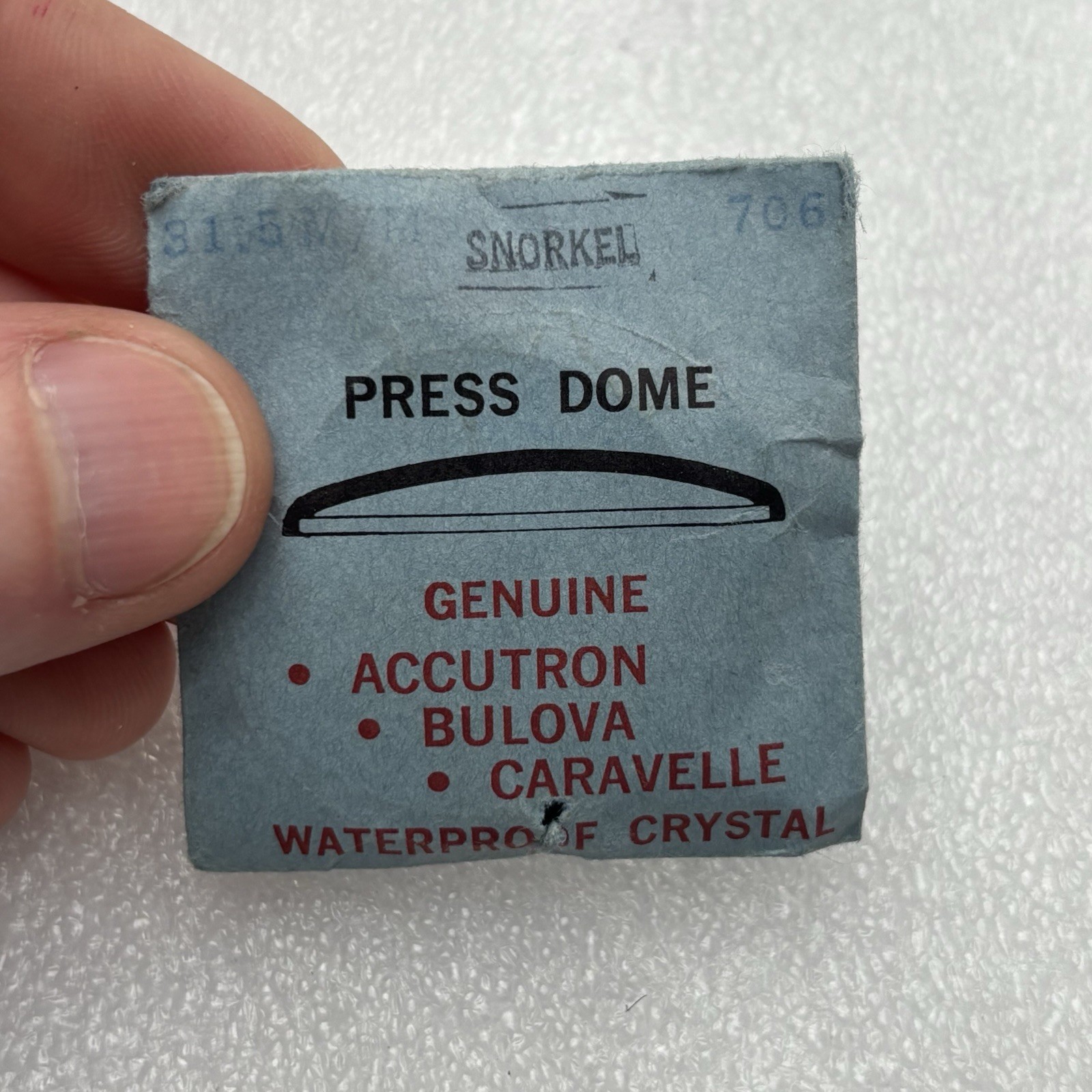 Genuine Bulova Accutron Caravelle Snorkel Press Dome Crystal 706 31.5mm Part
