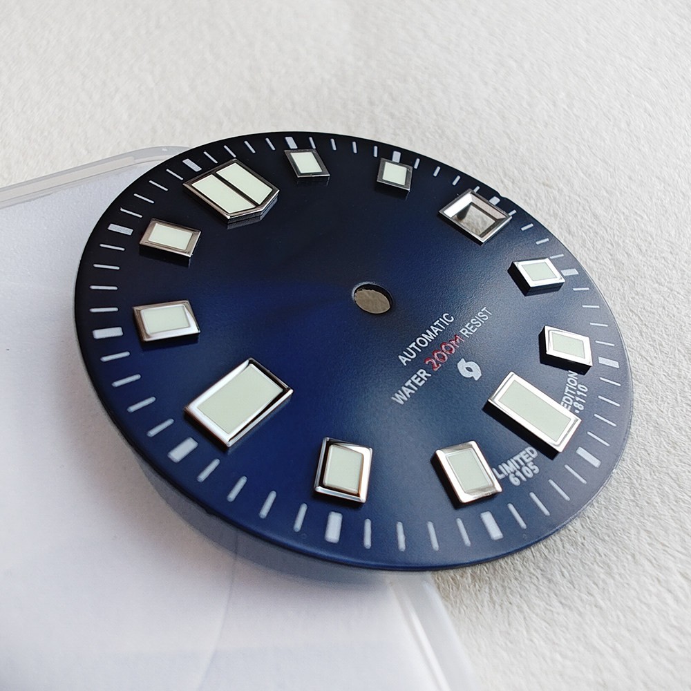28.5mm dial with C3 luminescent coating, for NH35 dive watch modification