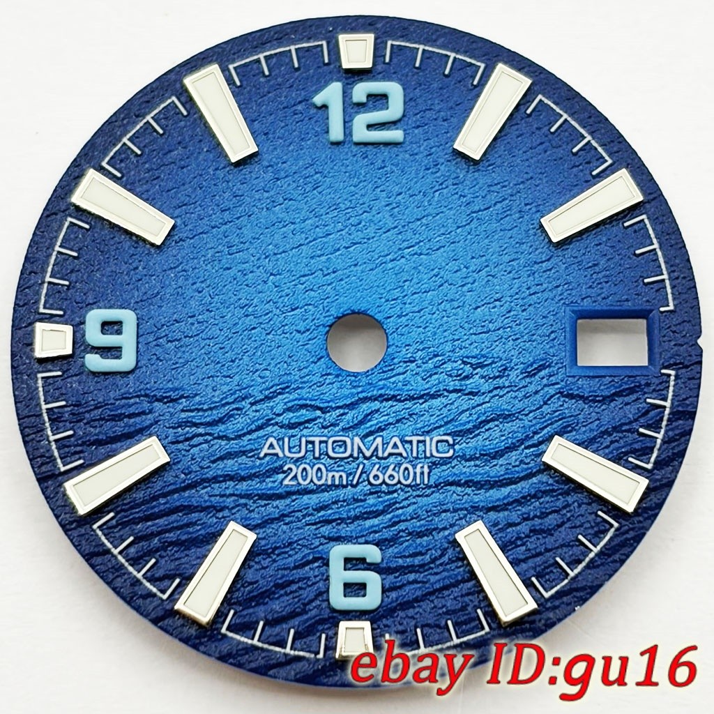NH35 28.5mm Blue/Red Watch Dial Green Glowing Watch Accessories