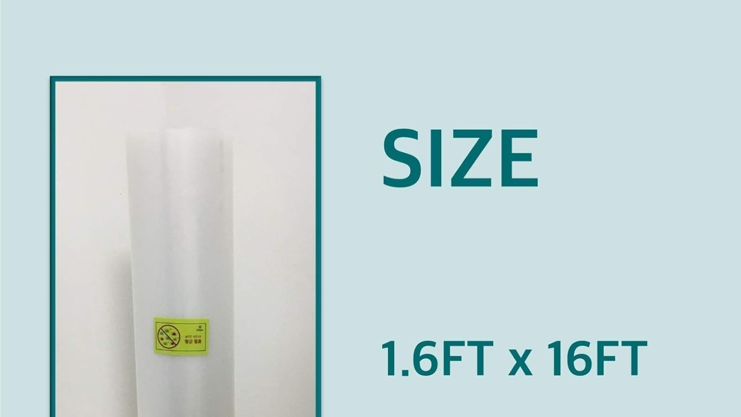 🛡️ ZnO Antimicrobial Static Cling Film Easy Apply Surface Protection 1.6×16.6ft