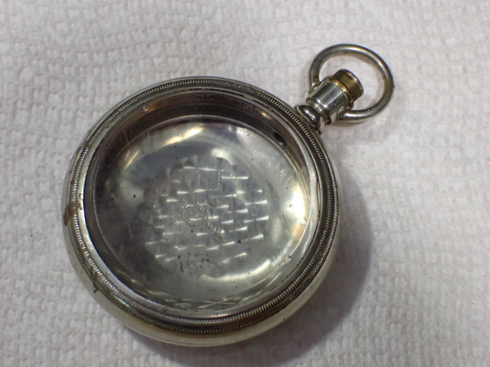 Vintage Crescent Swing Out Pocket Watch Case Silverode good used 18s 85837